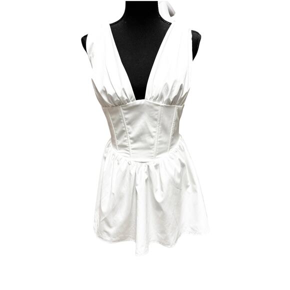 Naked Wardrobe Women's Bustier Lace-Up Back Fit & Flare Mini Dress S Cottagecore - Picture 5 of 8